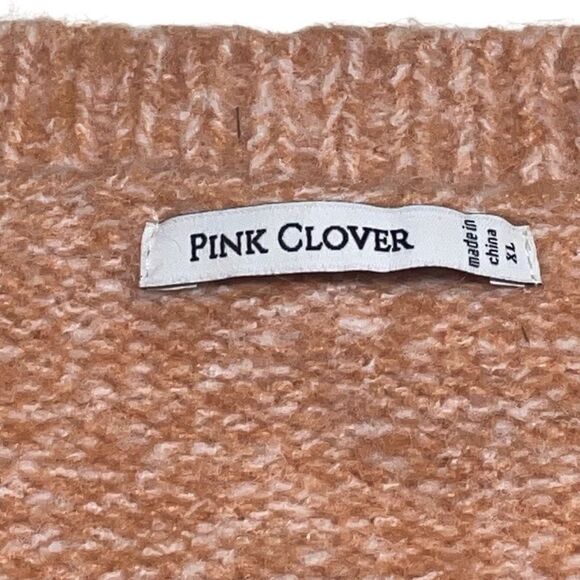 🆕Pink Clover Apricot Knit Crew Neck Sweater, XL - Picture 3 of 7